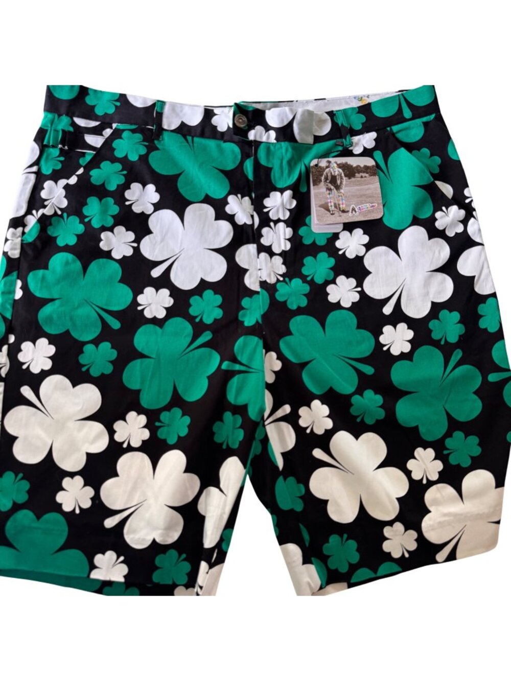 Royal & Awesome Paddy Par Golf Shorts Men’s 42 Shamrock Print Lucky Novelty New